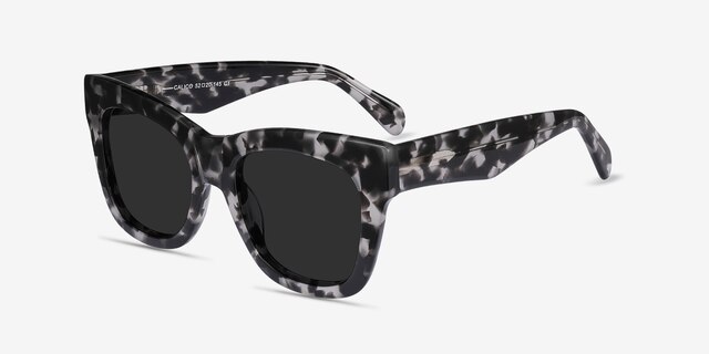 Calico Gray Floral AcetateSunglass Frames from EyeBuyDirect, Angle View