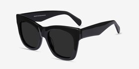 Calico Noir Acétate Soleil de Lunette de vue d'EyeBuyDirect, Vue d'Angle