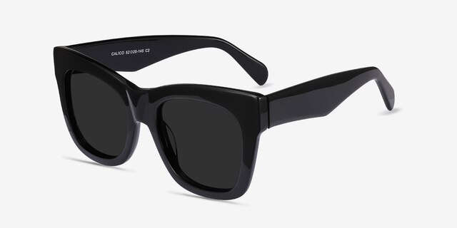 Calico Black AcetateSunglass Frames from EyeBuyDirect, Angle View