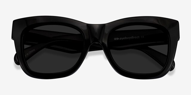 Calico Black AcetateSunglass Frames from EyeBuyDirect, Closed View