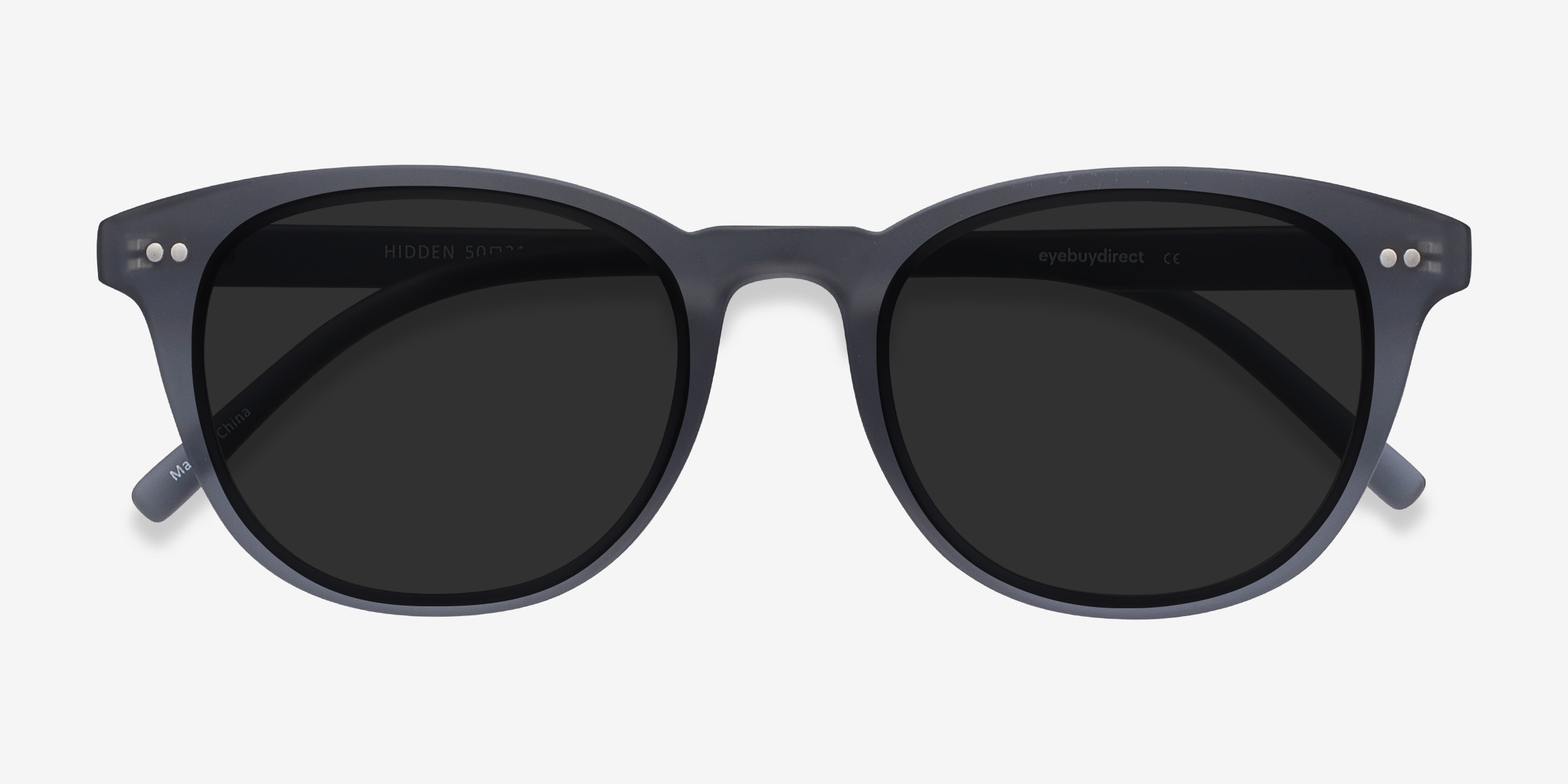 Hidden Oval Gray Frame Prescription Sunglasses Eyebuydirect 