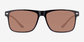 Cortez Noir Plastique Soleil de Lunette de vue d'EyeBuyDirect, Vue de Face