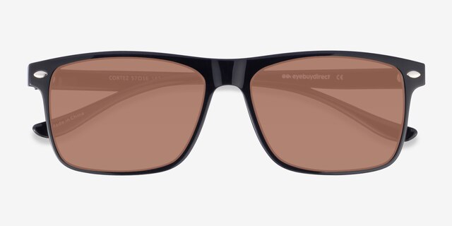 Cortez Black PlasticSunglass Frames from EyeBuyDirect, Closed View