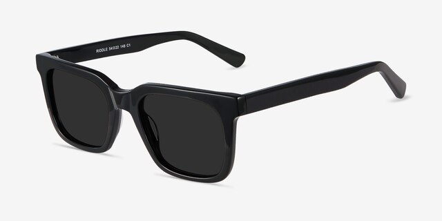 Riddle Black AcetateSunglass Frames from EyeBuyDirect, Angle View