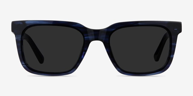Riddle Blue Striped AcétateSoleil de Lunette de vue d'EyeBuyDirect, Vue de Face