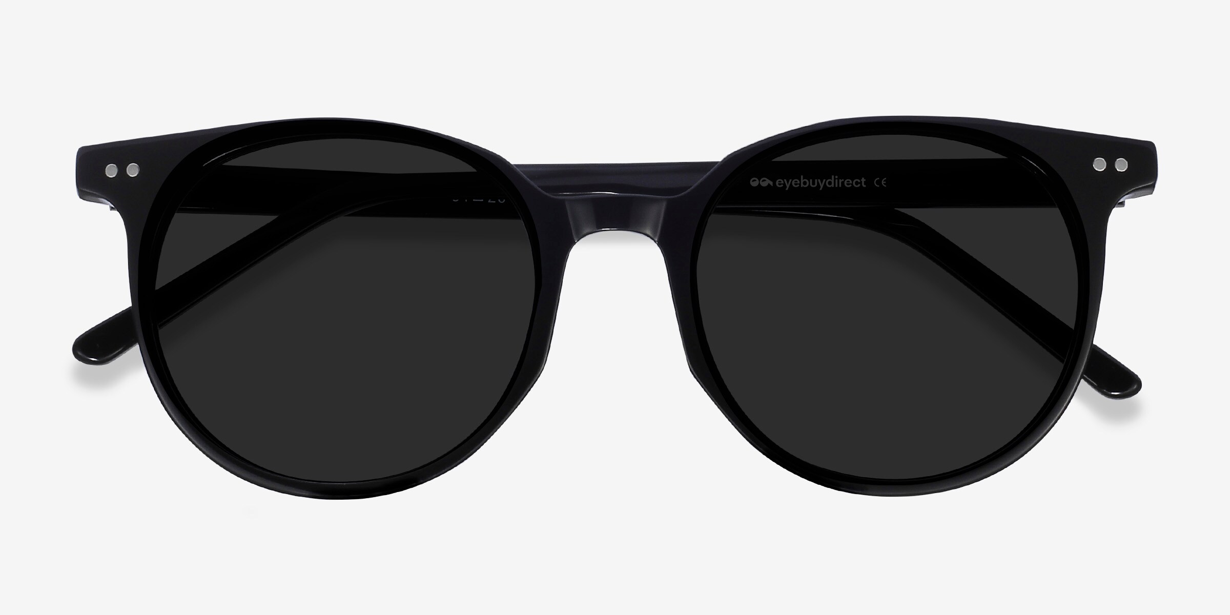 Hideout - Round Black Frame Sunglasses For Women | Eyebuydirect display picture 3