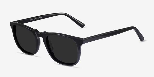 Wave Black AcetateSunglass Frames from EyeBuyDirect, Angle View