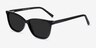 Halle Noir AcétateSoleil de Lunette de vue d'EyeBuyDirect, Vue d'Angle