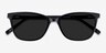 Halle Noir AcétateSoleil de Lunette de vue d'EyeBuyDirect, Vue Rapprochée