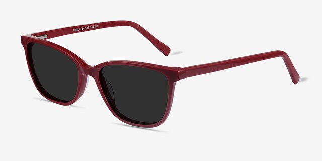 Halle Red AcetateSunglass Frames from EyeBuyDirect, Angle View