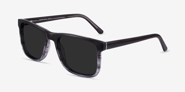 Kudos Gris AcétateSoleil de Lunette de vue d'EyeBuyDirect, Vue d'Angle
