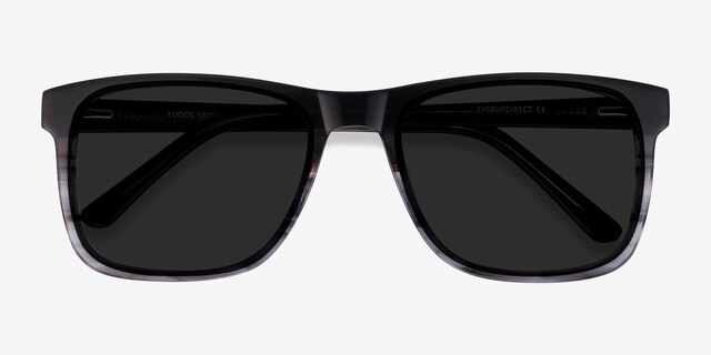 Kudos Gris AcétateSoleil de Lunette de vue d'EyeBuyDirect, Vue Rapprochée