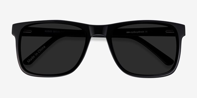 Kudos Black AcetateSunglass Frames from EyeBuyDirect, Closed View