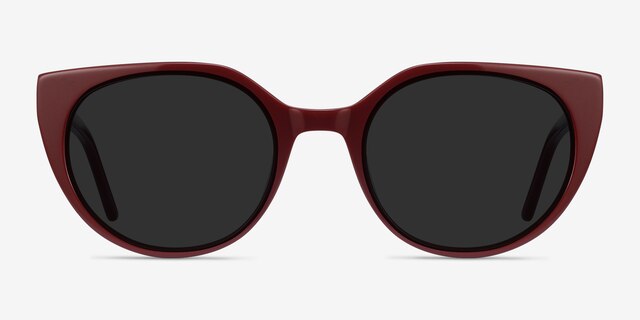 Sun Rhyme Burgundy AcetateSunglass Frames from EyeBuyDirect, Front View