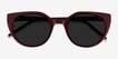 Sun Rhyme Burgundy AcetateSunglass Frames from EyeBuyDirect, Closed View