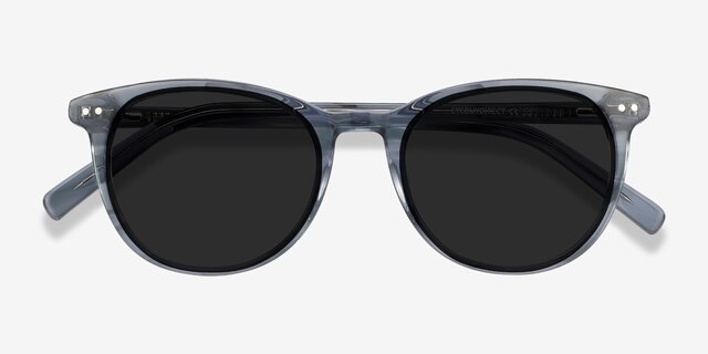 Rhythm Clear Blue AcetateSunglass Frames from EyeBuyDirect, Closed View