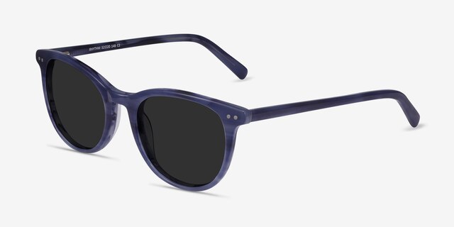 Rhythm Blue AcetateSunglass Frames from EyeBuyDirect, Angle View