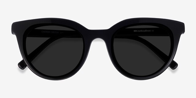 Cherish Black AcetateSunglass Frames from EyeBuyDirect, Closed View