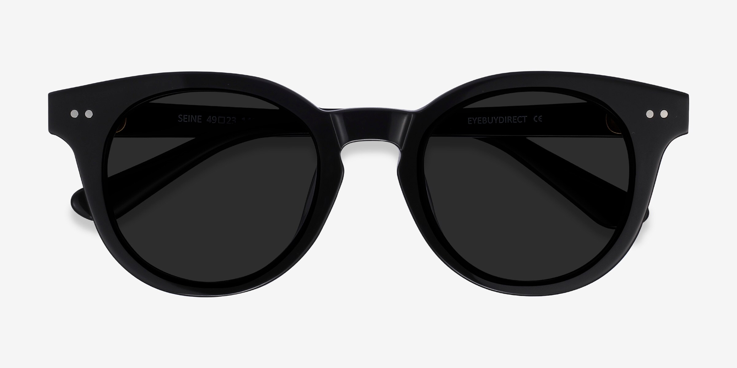 Seine - Round Black Frame Sunglasses For Women | Eyebuydirect display picture 1