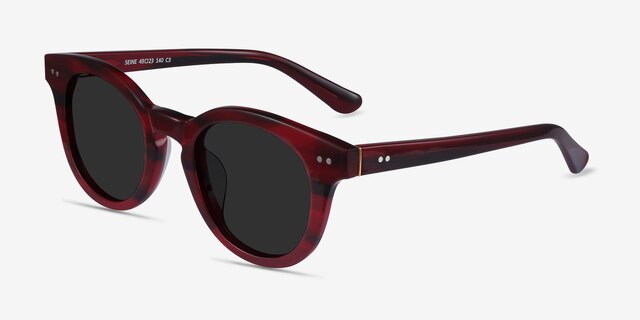Seine Red AcetateSunglass Frames from EyeBuyDirect, Angle View