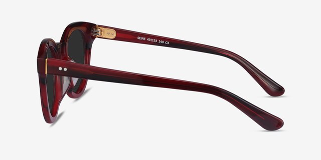 Seine Red AcetateSunglass Frames from EyeBuyDirect, Side View