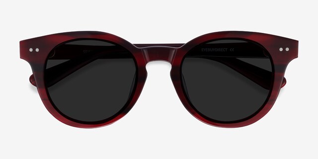 Seine Red AcetateSunglass Frames from EyeBuyDirect, Closed View