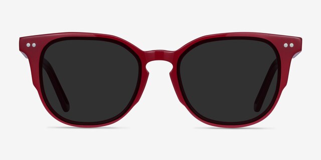 Emilie Burgundy AcetateSunglass Frames from EyeBuyDirect, Front View