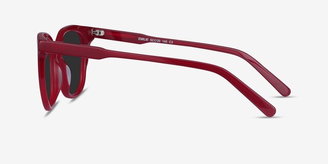 Emilie Burgundy AcetateSunglass Frames from EyeBuyDirect, Side View