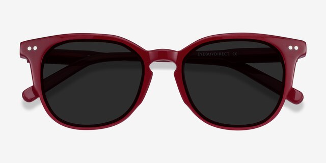 Emilie Burgundy AcetateSunglass Frames from EyeBuyDirect, Closed View