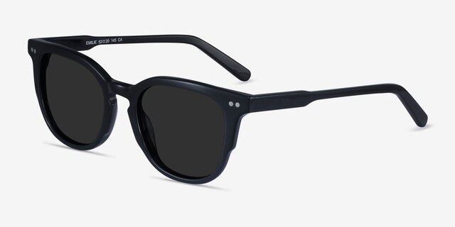 Emilie Black AcetateSunglass Frames from EyeBuyDirect, Angle View