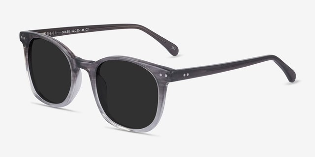 Soleil Striped AcetateSunglass Frames from EyeBuyDirect, Angle View