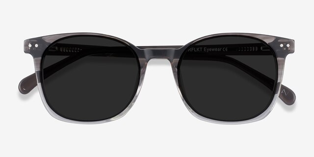 Soleil Striped AcetateSunglass Frames from EyeBuyDirect, Closed View