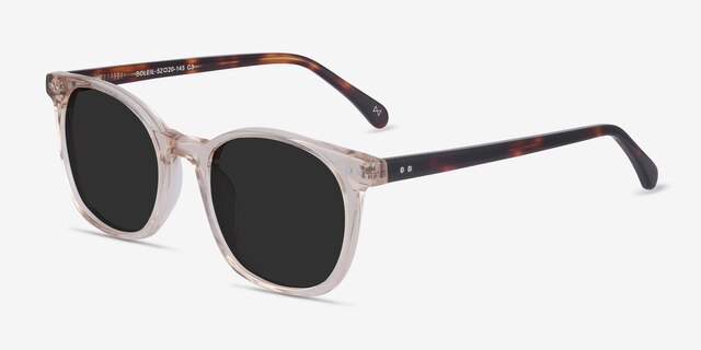 Soleil Champagne AcetateSunglass Frames from EyeBuyDirect, Angle View