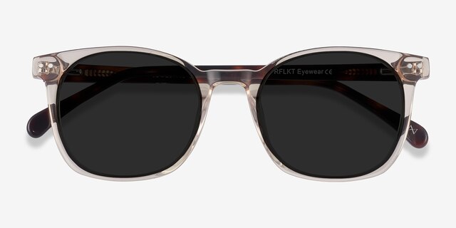 Soleil Champagne AcetateSunglass Frames from EyeBuyDirect, Closed View