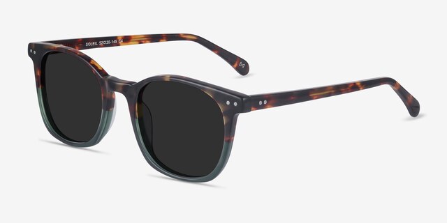 Soleil Tortoise Green AcetateSunglass Frames from EyeBuyDirect, Angle View