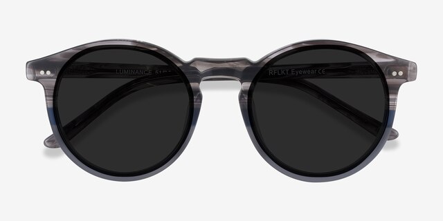 Luminance Striped AcetateSunglass Frames from EyeBuyDirect, Closed View