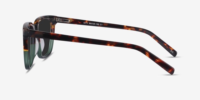City Tortoise Green AcetateSunglass Frames from EyeBuyDirect, Side View