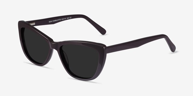 Sun Charlotte Purple AcetateSunglass Frames from EyeBuyDirect, Angle View