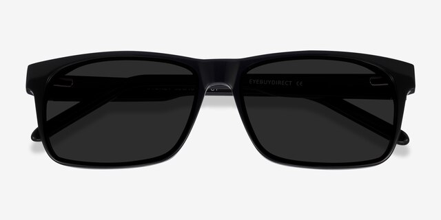 Sun Sydney Noir AcétateSoleil de Lunette de vue d'EyeBuyDirect, Vue Rapprochée