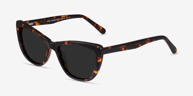 Sun Charlotte Tortoise AcetateSunglass Frames from EyeBuyDirect, Angle View