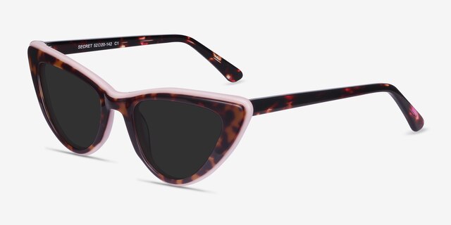 Secret Tortoise Pink AcetateSunglass Frames from EyeBuyDirect, Angle View
