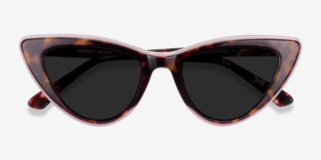 Secret Tortoise Pink AcetateSunglass Frames from EyeBuyDirect, Closed View