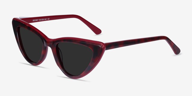 Secret Burgundy Tortoise AcetateSunglass Frames from EyeBuyDirect, Angle View
