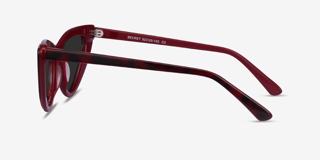 Secret Burgundy Tortoise AcetateSunglass Frames from EyeBuyDirect, Side View