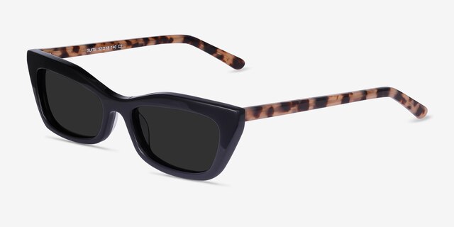 Suite Black AcetateSunglass Frames from EyeBuyDirect, Angle View
