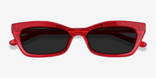 Suite Red AcetateSunglass Frames from EyeBuyDirect, Closed View