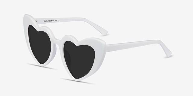 Darling White AcetateSunglass Frames from EyeBuyDirect, Angle View