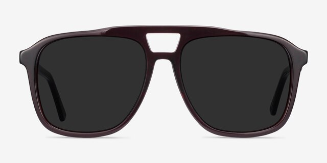 Aster Dark Burgundy AcétateSoleil de Lunette de vue d'EyeBuyDirect, Vue de Face
