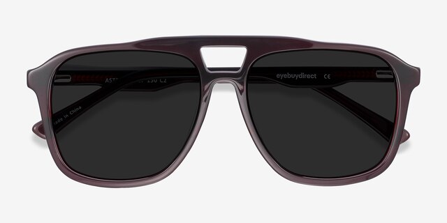 Aster Dark Burgundy AcétateSoleil de Lunette de vue d'EyeBuyDirect, Vue Rapprochée