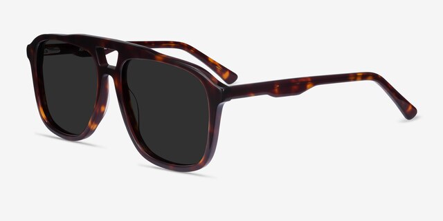 Aster Dark Tortoise AcetateSunglass Frames from EyeBuyDirect, Angle View